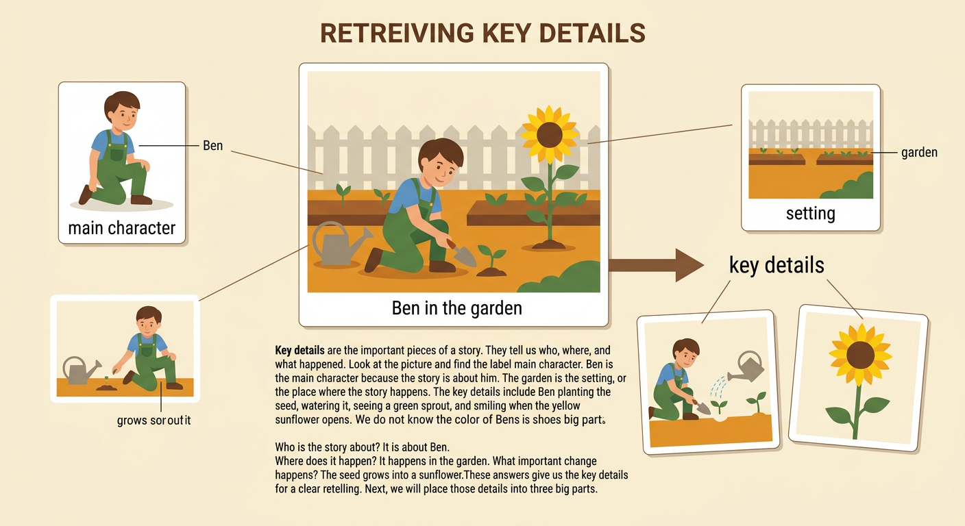 Ben stands in the garden beside the important stages of his growing sunflower.