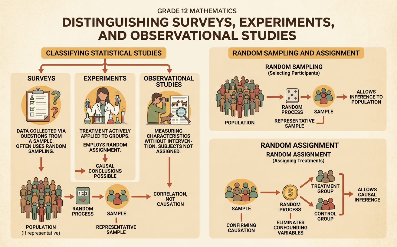 Distinguishing Surveys, Experiments, and Observational Studies