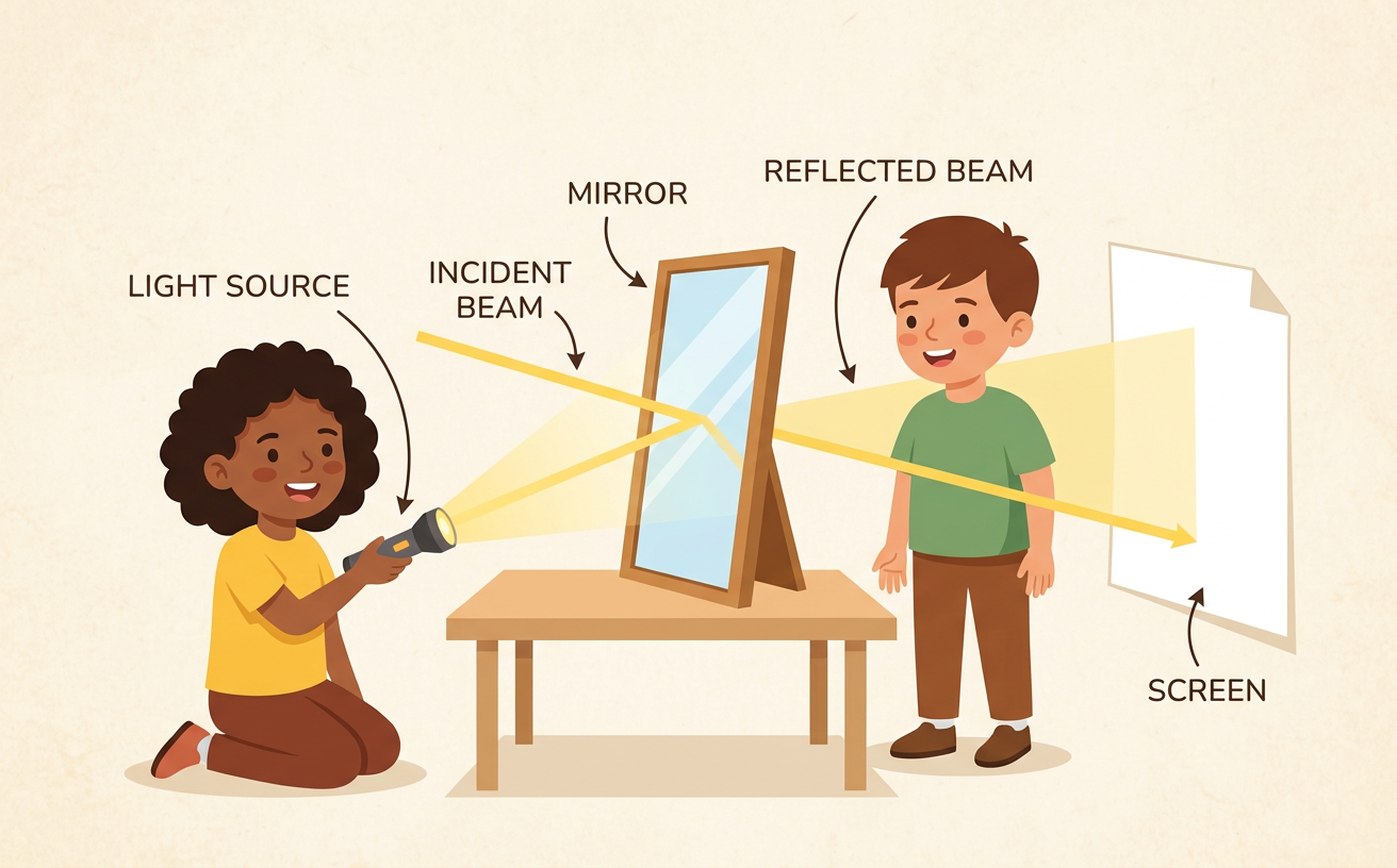 Mirrors Can Redirect Light