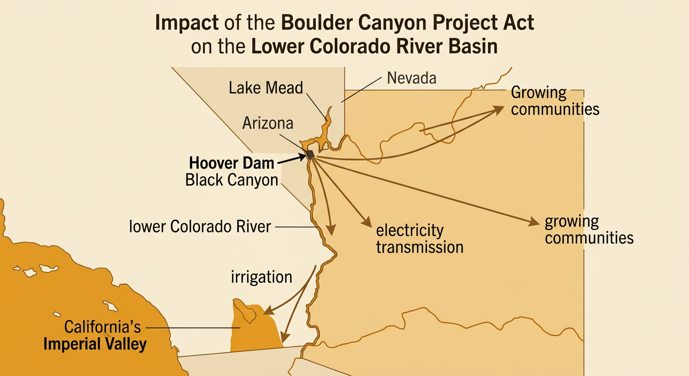 A regional map shows Black Canyon, Lake Mead, the lower Colorado River, and the Imperial Valley.