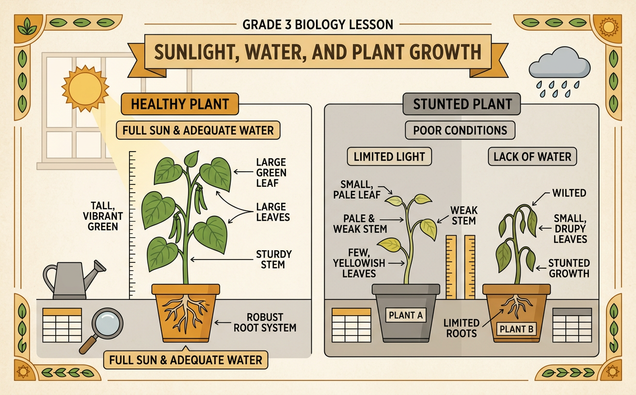 Sunlight, Water, and Plant Growth