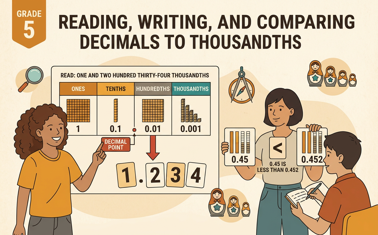 Reading, Writing, and Comparing Decimals to Thousandths