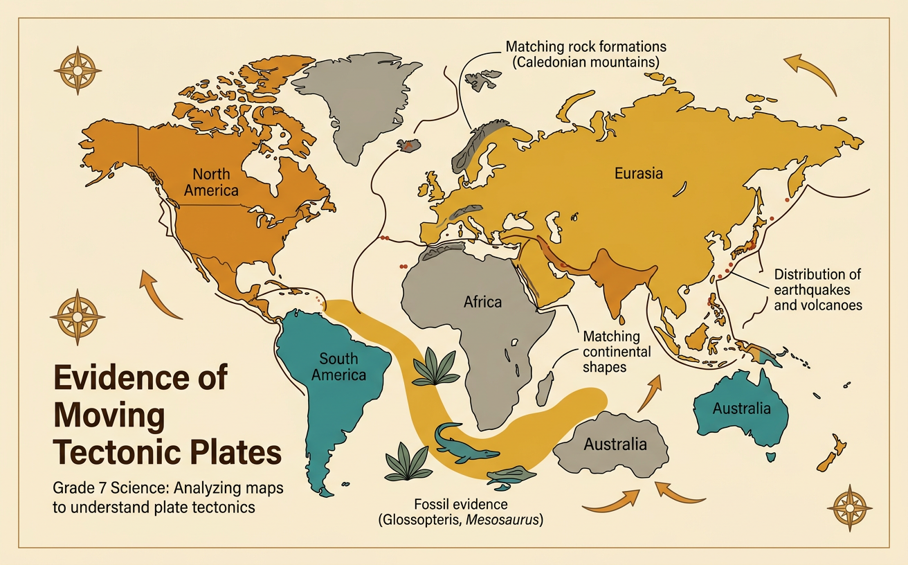 Evidence of Moving Tectonic Plates