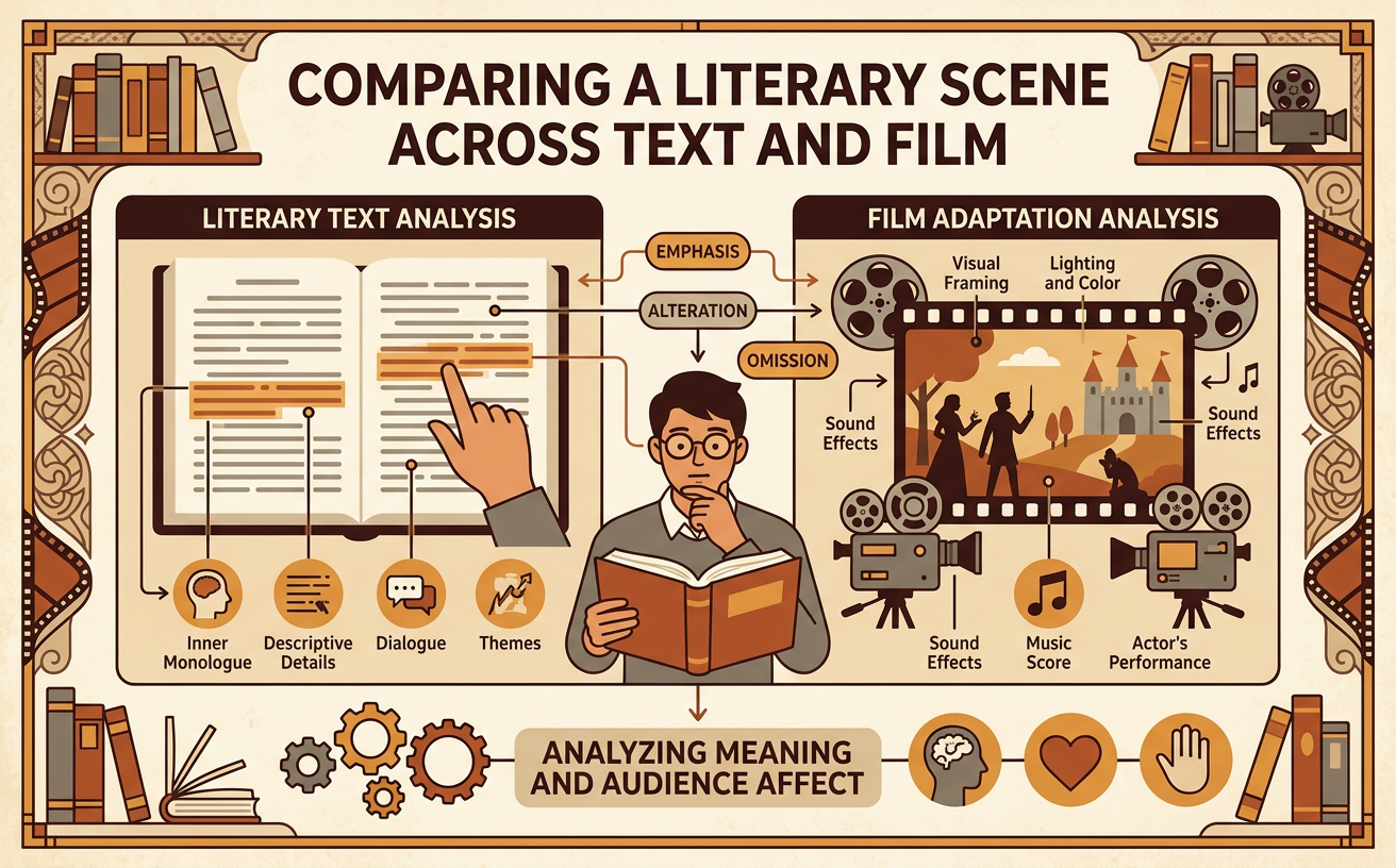 Comparing a Literary Scene Across Text and Film