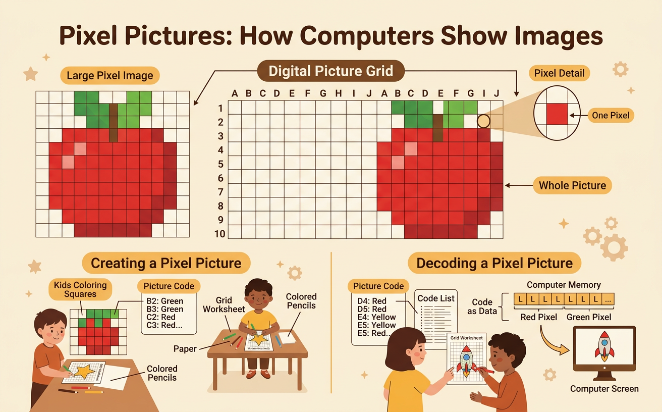 Pixel Pictures: How Computers Show Images
