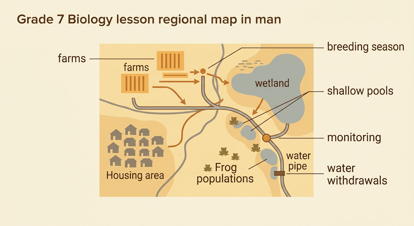 Farmers, residents, and conservation groups review a shared wetland plan for seasonal water use and habitat restoration.