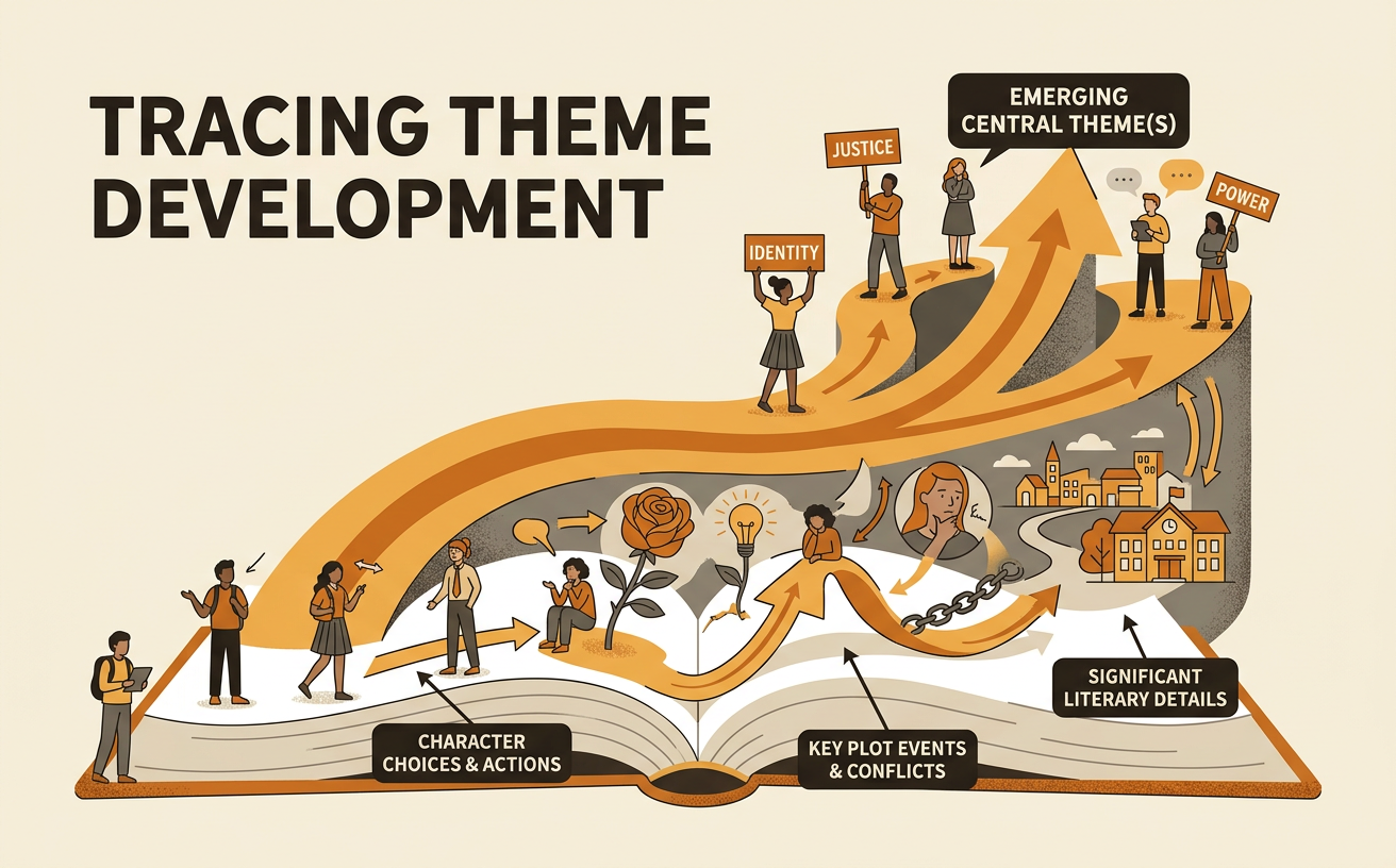 Tracing Theme Development in Literary Texts