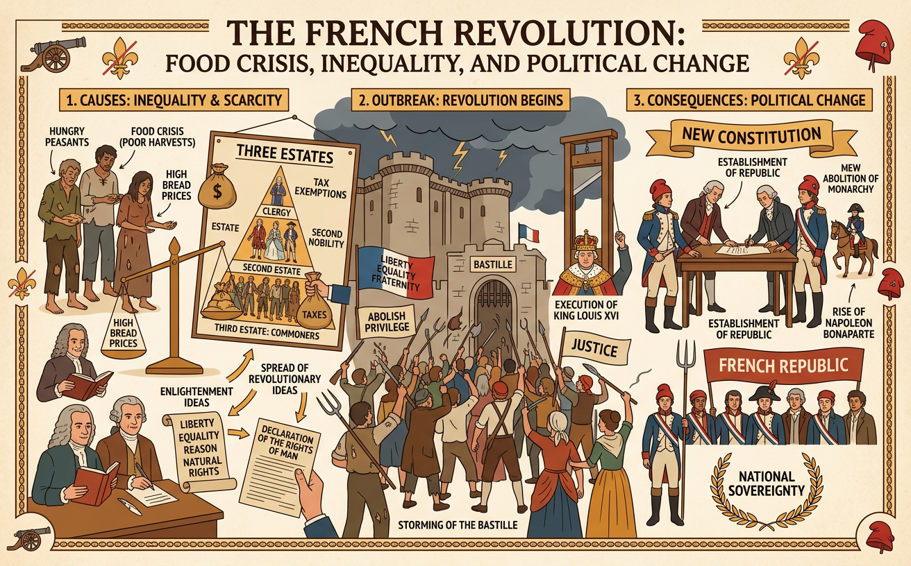 The French Revolution: Food Crisis, Inequality, and Political Change