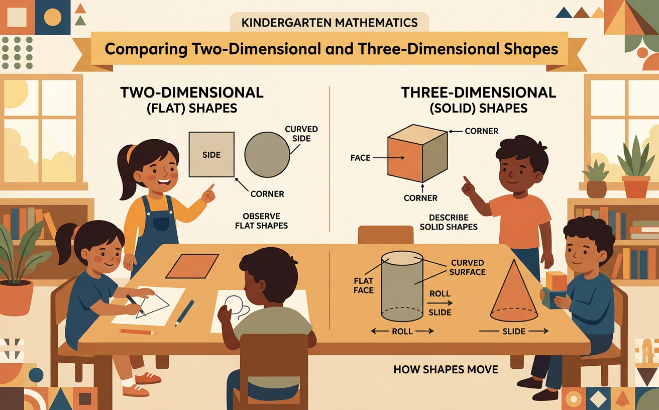 Comparing Two-Dimensional and Three-Dimensional Shapes